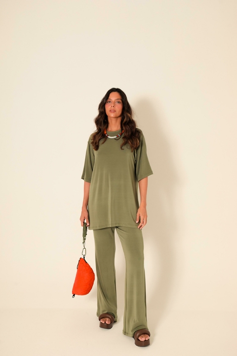 CALÇA DE MALHA VERDE OLIVA