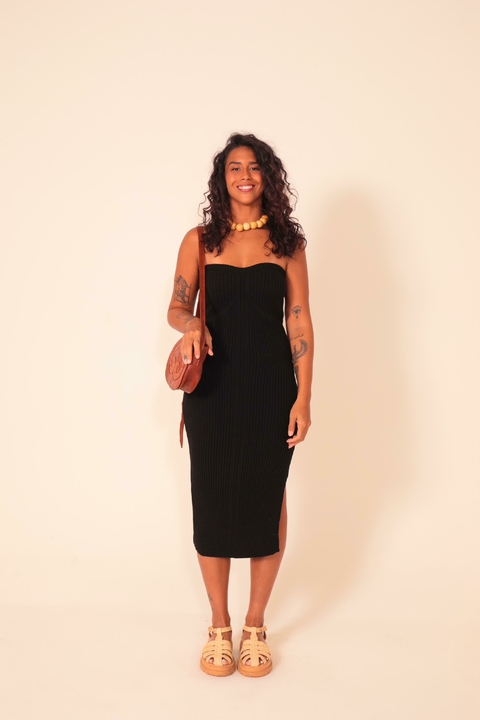 VESTIDO MEDITERRÂNEO PRETO