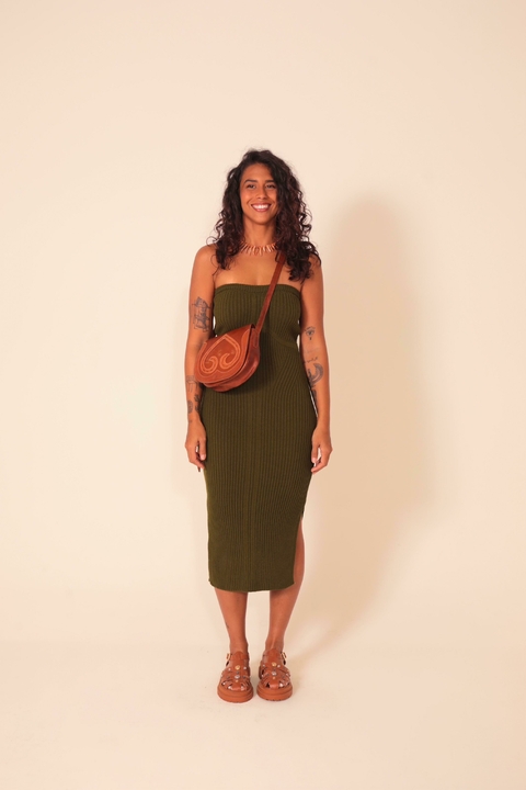 VESTIDO MEDITERRÂNEO VERDE MILITAR