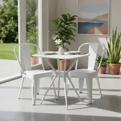 Combo 1 Mesa + 2 silla Tolix en polipropileno y fibra de vidrio. 20% OFF en efectivo - tienda online
