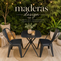 Combo 1 Mesa + 2 silla Tolix en polipropileno y fibra de vidrio. 20% OFF en efectivo