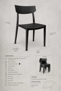 Silla Milo Design set de 12 sillas. 20% OFF en efectivo. - Maderas Design