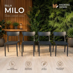 Combo Mesa y 2 silla Milo en Polipropileno y fibra de vidrio. 20%OFF en efectivo - comprar online