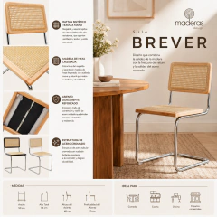 Silla Brever Cesca Design Blanca, 20% de descuento en efectivo.