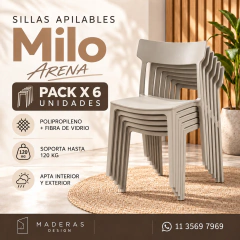 Silla Milo Design color Arena set de 6 sillas. 20% OFF en efectivo. - comprar online