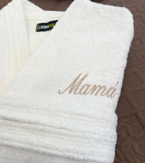 Bata 100% algodón toalla bordada