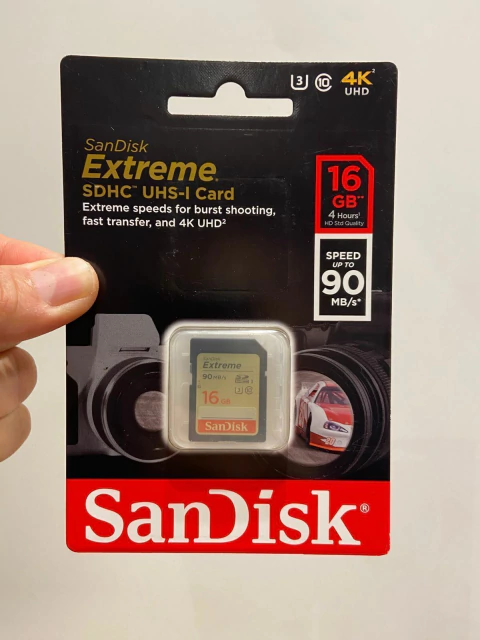 Cartão de Memória SD Sandisk 16 GB - Extreme – 90MB/s Leitura | 40MB/s Gravação