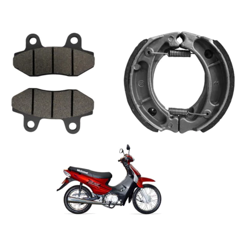 Kit Pastilla De Freno + Zapata Motomel Blitz 110 Cc Osaka