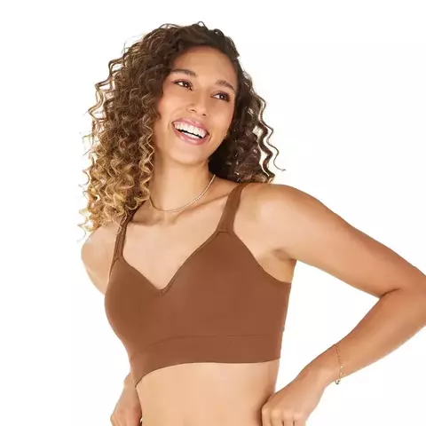 Sutiã Comfort Duplo Alças Largas Reguláveis com Bojo sem Costura Blush Zee Rucci
