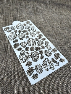 Stencil folhas costela de adão 38x17,5cm