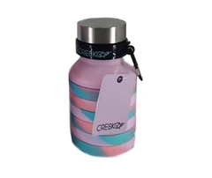 Botella CRESKO SILICONA PLEGABLE ROSA Y CELESTE - comprar online