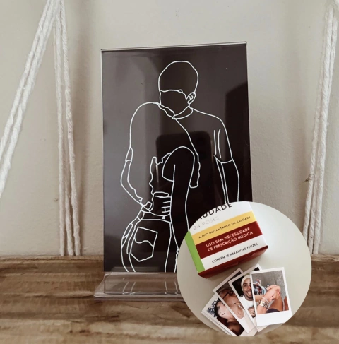 Combo - Placa Acrílica + Caixinha da saudade c/10 fotos P e 1 Chaveiro 3x4