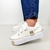 Tênis Feminino Fany Branco/Dourado - Loloa Shoes - Calçados Femininos