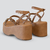Sandália Strass Plataforma Feminina Caramelo - Loloa Shoes - Calçados Femininos