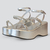 Sandália Strass Plataforma Feminina Prata - Loloa Shoes - Calçados Femininos