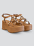 Sandália Plataforma Feminina Livia Caramelo - Loloa Shoes - Calçados Femininos