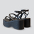 Sandália Strass Plataforma Feminina Preto - comprar online