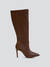 Bota Feminina Estela Café Croco - Loloa Shoes - Calçados Femininos