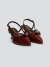 Slingback Feminino Verniz Marsala na internet