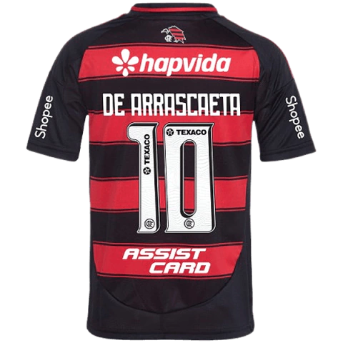 Camisa Flamengo I 25/26 DE ARRASCAETA 10 C/Patrocínios - Torcedor Adidas Masculina - Rubro-negra - comprar online