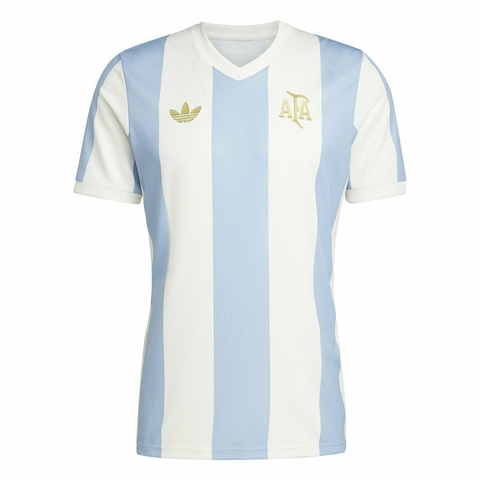 Camisa Seleção da Argentina Edição 50 Anos 25/26 - Torcedor Adidas Masculina - Branco e Azul Celeste