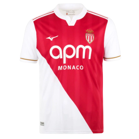 Camisa AS Monaco I 25/26 - Torcedor Mizuno Masculina - Vermelha e Branca - comprar online