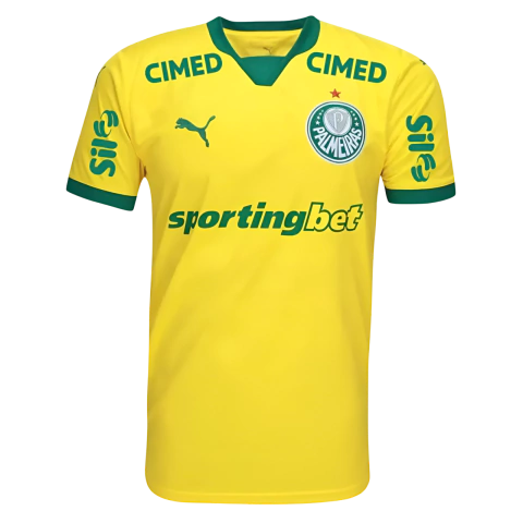 Camisa Palmeiras III 25/26 C/Patrocínios e Patchs - Torcedor Puma Masculina - Amarela - comprar online
