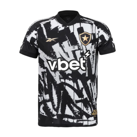 Camisa Botafogo IV 25/26 - Torcedor Reebok Masculina - Preta e Branca - comprar online