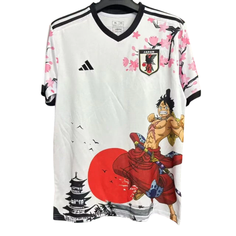 Camisa Seleção do Japão 24/25 Especial Luffy Anime One Piece - Torcedor Adidas Masculina - Branca