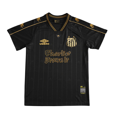 Camisa Santos X Charlie Brown - Torcedor Umbro Masculina - Preta e Dourada - comprar online