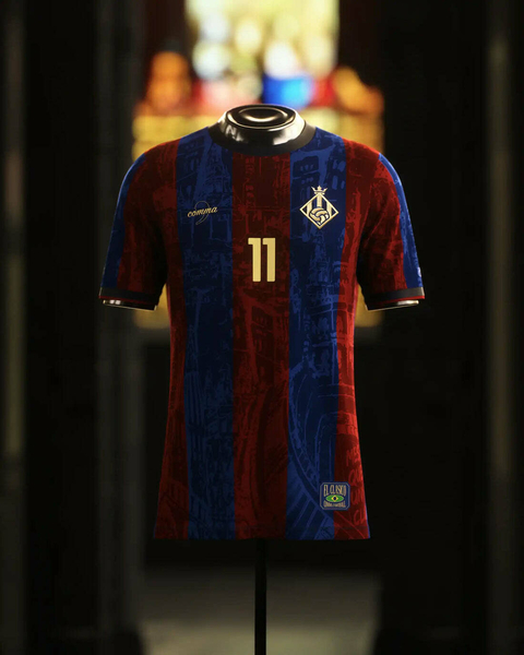 Camisa "Legends Of Barcelona" 24/25 - Neymar #11 THE PRINCE - Edição Especial Trio MSN - Torcedor Masculina - Vermelho e Azul - comprar online