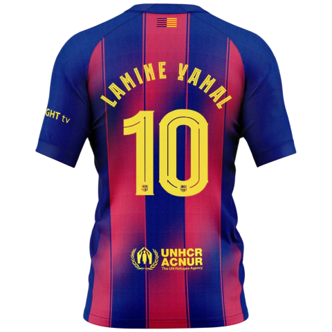 Camisa Barcelona I 25/26 LAMINE YAMAL 10 - Torcedor Nike Masculina - Azul e Vermelha - comprar online