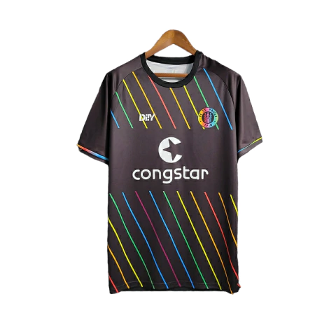 Camisa FC St Pauli II 23/24 - Torcedor Diiy Masculina - Preta com detalhes refletivos