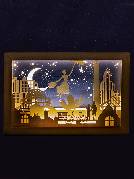 Cuadro decorativo iluminado con tira LED cálida y diseño infantil de Merry Popins en Buenos Aires - Luminarias Urbanas
