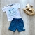 Conjunto camiseta e bermuda na internet