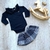 Conjunto body manga longa e saia - Charming Baby roupas e acessórios infantis