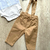 Conjunto body camisa e calça jeans com suspensório - loja online