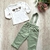 Conjunto camiseta manga longa e calça com suspensório - Charming Baby roupas e acessórios infantis