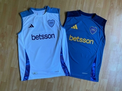 COMBO MUSCULOSA BOCA JUNIORS ENTRENAMIENTO AZUL Y BLANCA 2024 2025