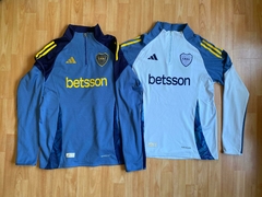 COMBO BUZO MEDIOCIERRE BOCA JUNIORS ENTRENAMIENTO BLANCO Y AZUL 2025 - comprar online