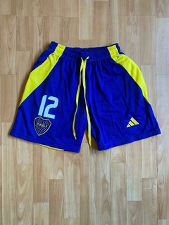 SHORT BERMUDA CON CIERRE LA 12 BOCA JUNIORS CON NUMERO TITULAR 2025