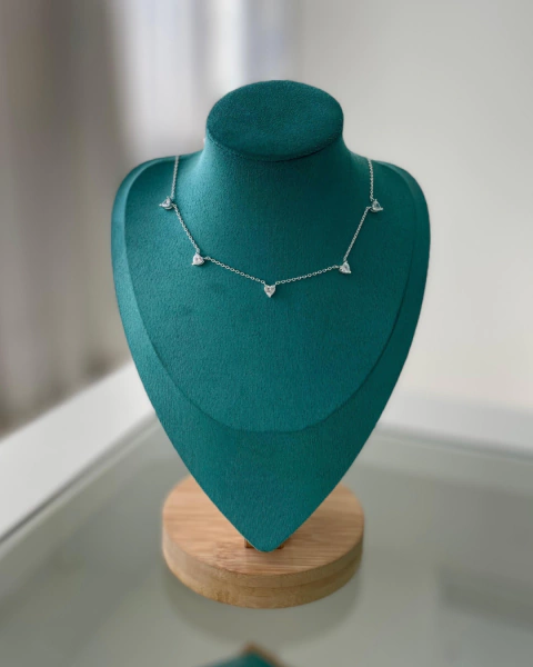 Choker 5 zircônia coração