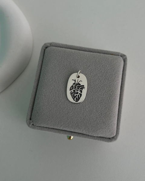 Pingente placa coração