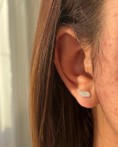 Brinco asa cravejado