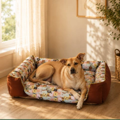 Cama para Cachorro Retangular Sossego Caramelo 100% Algodão