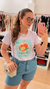 Camiseta T Shirt Feminina Tendência Florida Orange