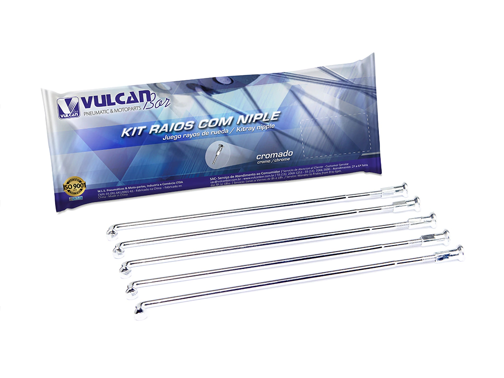 Jogo De Raio Traseiro 4mm Cromado Honda Cg125 Cargo/today/ml VULCANBOR