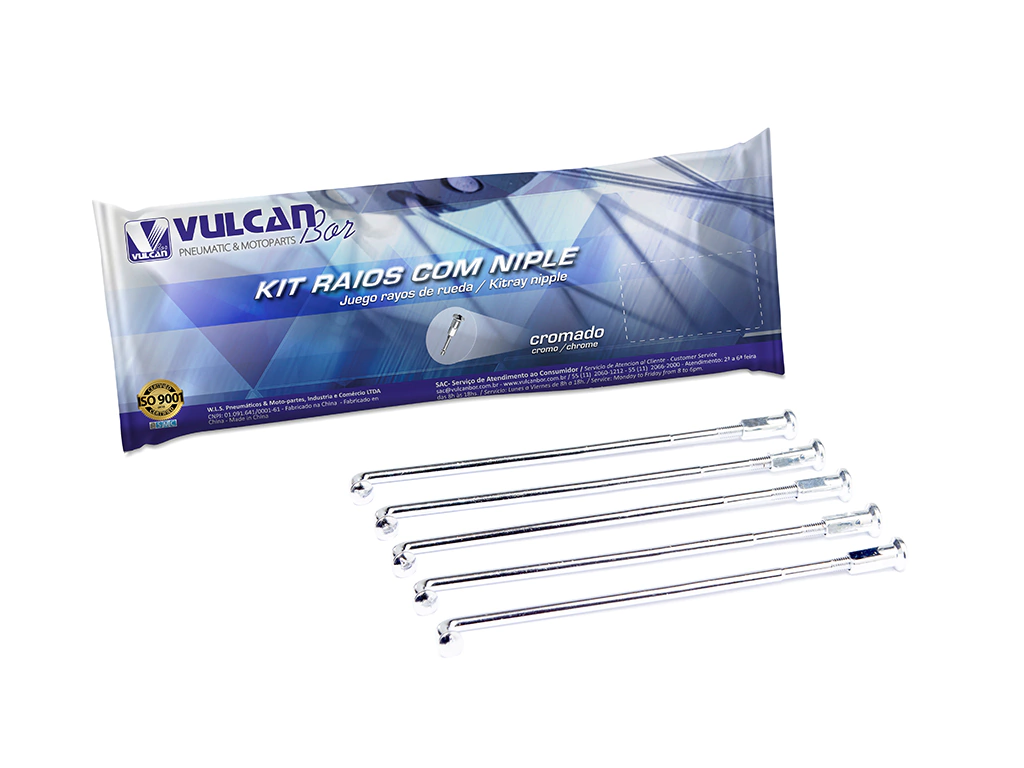 Jogo De Raio 4mm Traseiro Cromado Honda C100 Biz 125 Pop 100 VULCANBOR