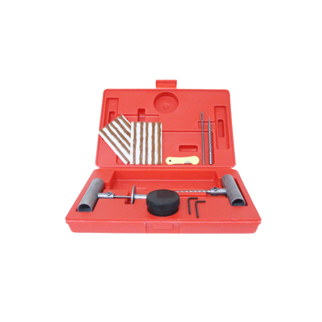 Kit Reparo Pneu Sem Câmara Maleta 10 Insertos Moto E Carro