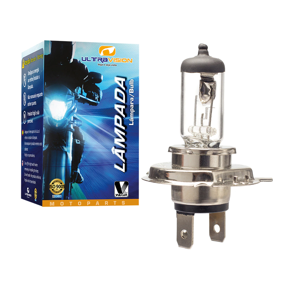 Lâmpada H4 35w 12v Luz Cristal Farol Moto Universal